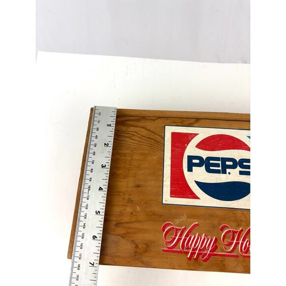 VTG Pepsi-Cola Crate Wooden Advertising Box Wood Lid Bottle Drink Sliding Lid - Picture 4 of 16